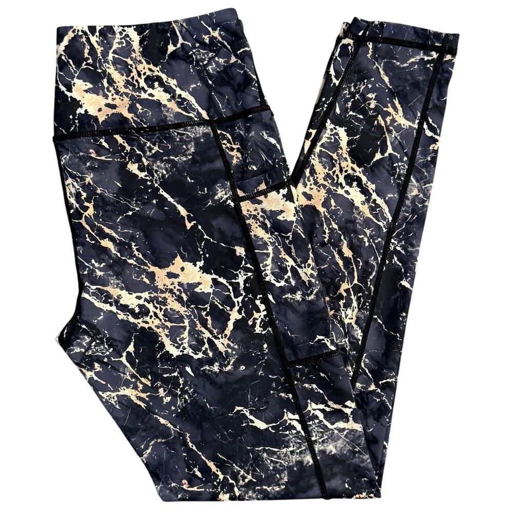 CVG Leggings Tights Black Gold Marble CrossFit Constantly Varied Gear Medium